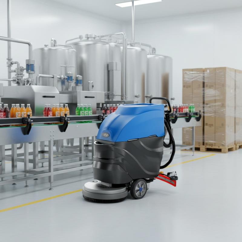 Floor Scrubber in food and beverage factory