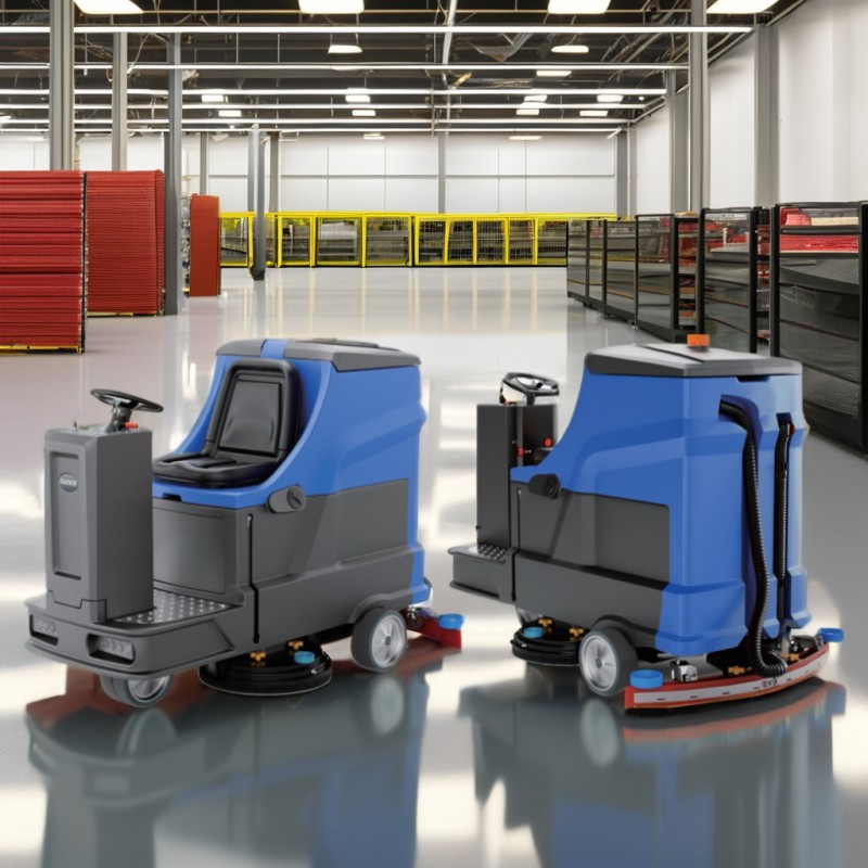 Large Area Commercial Ride On Scrubber