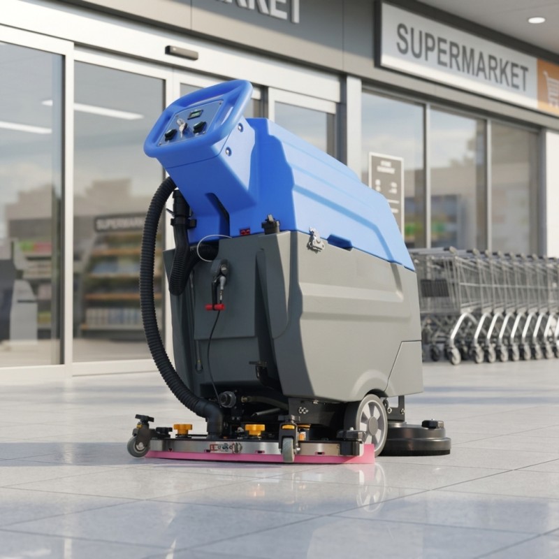 Supermarket Commercial Walk Behind Scrubber