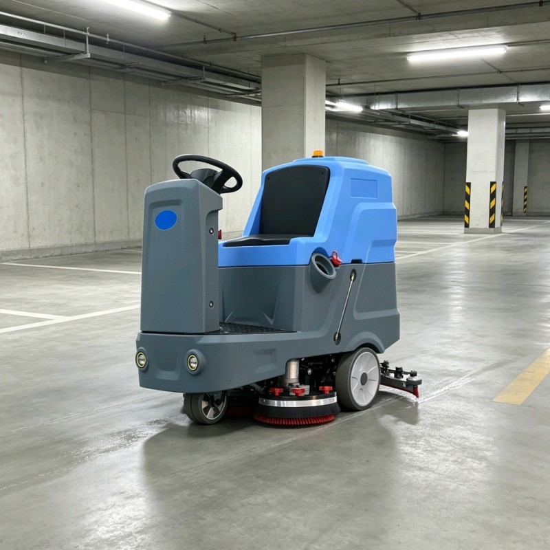 easy to operate riding floor scrubber