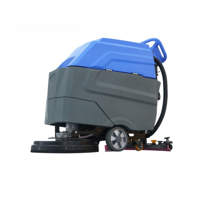 Maintenance Free Walk Behind Scrubber 55L Battery Powered Automatic Scrubber