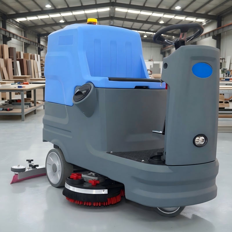 battery powered ride-on floor scrubber