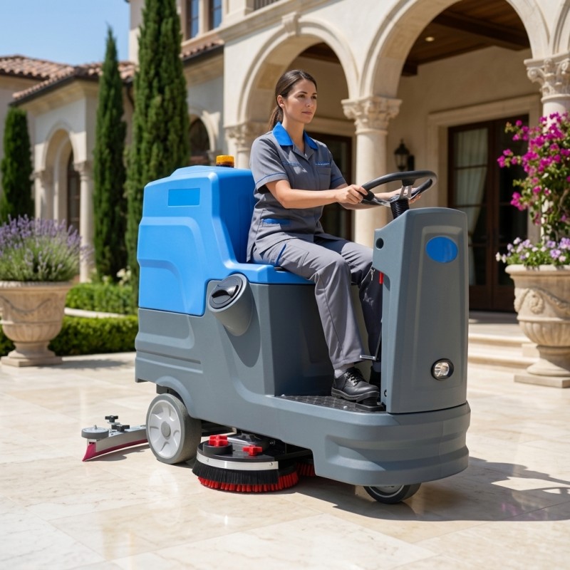 &nbsp;low maintenance ride-on floor scrubber
