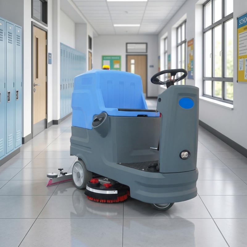 ride-on floor scrubber with low noise